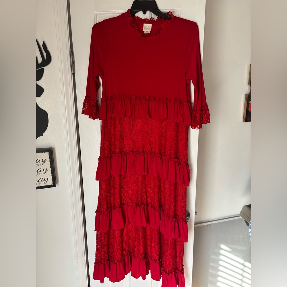 Zadie B’s Red Lace Ruffle Dress